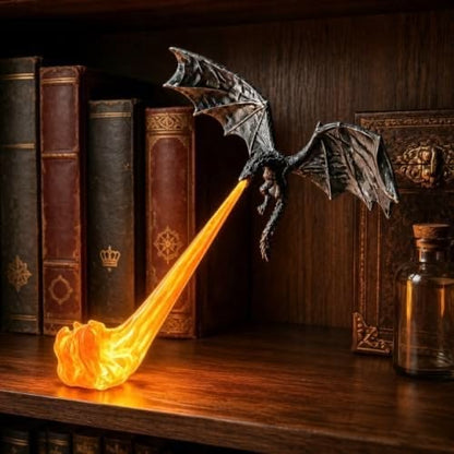 Dragon Bookshelf Night Light – Fantasy Dragon LED Lamp & Book Lover Décor