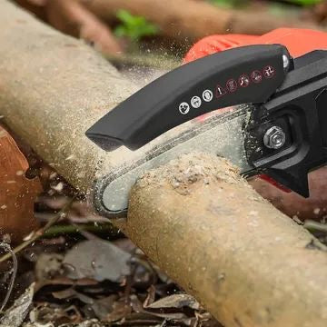 24V Cordless Mini Chainsaw – 6” Electric Pruning Saw with 2 Batteries