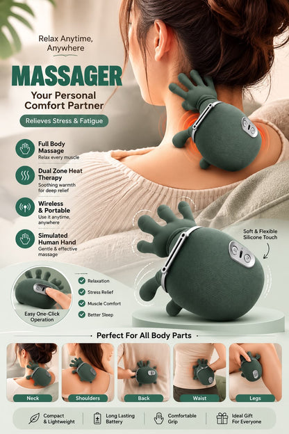 3D Electric Neck & Shoulder Massager – Portable Kneading Massage Device