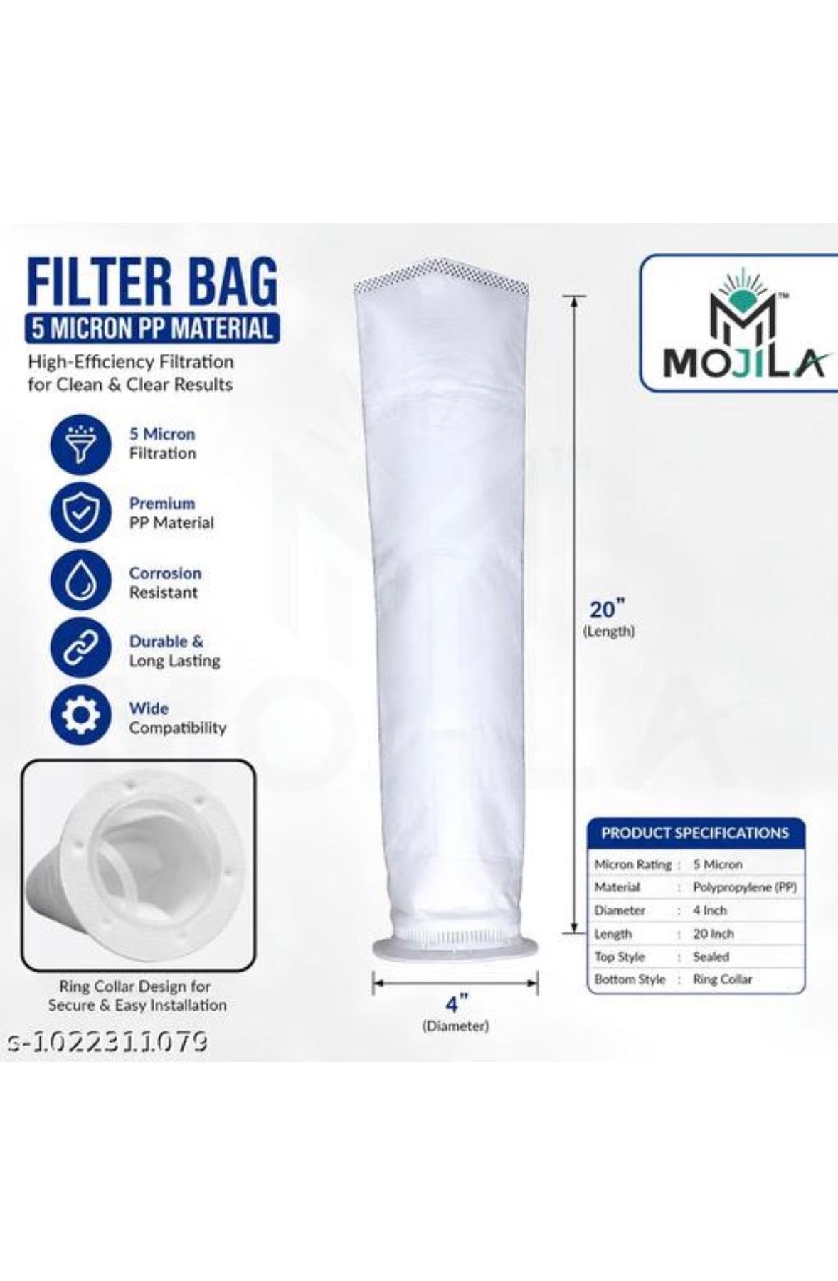 Mojila Reusable Water Filter Bag – Pure Water Filtration Bag, Pack of 2